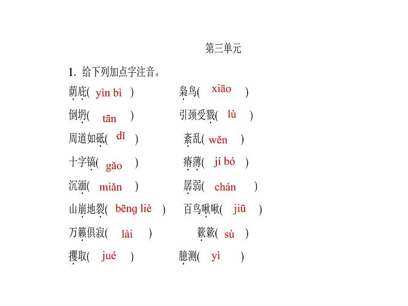 2018年中考语文（人教版，通用版）总复习课件：第一部分 教材知识梳理 九下现代文、诗词 (共20张PPT)第5页