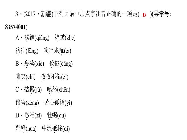 2018年中考语文（人教版，通用版）总复习课件：专题一　语音与汉字(共39张PPT)07