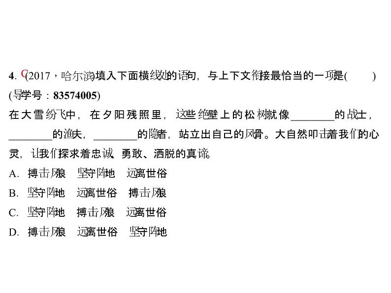 2018年中考语文（人教版，通用版）总复习课件：专题二　词语的理解与运用(共29张PPT)06