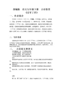 初中语文人教部编版九年级下册过零丁洋优质教案及反思