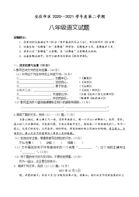 安徽省安庆市2020-2021学年八年级下学期期中联考语文试题（word版 含答案）