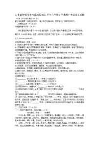 山东省聊城市东阿县2020-2021学年八年级下学期期中考试语文试题（word版含答案）