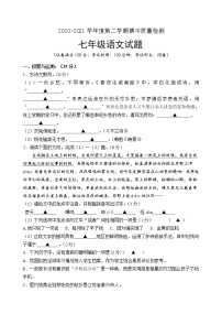 江苏省盐城市2020-2021学年七年级下学期期中质量检测语文试题（word版有答案）