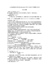 山东省聊城市东阿县2020-2021学年七年级下学期期中考试语文试题（word版 含答案）