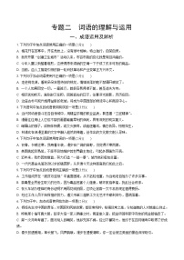 初中语文中考模拟试卷 专题二  词语的理解与运用
