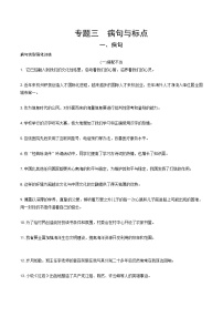 初中语文中考模拟试卷 专题三  病句与标点