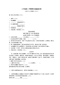 2020—2021学年部编版语文七年级下册期中基础语文测试卷（无答案）