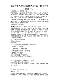 2021年中考语文三轮冲刺考点专练：课外文言文阅读（一）
