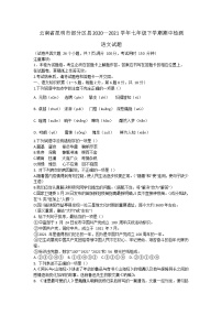云南省昆明市部分区县2020—2021学年七年级下学期期中检测语文试题（word版 含答案）