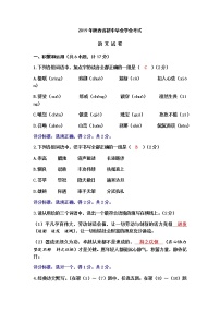 2019年陕西省中考语文真卷（含答案）