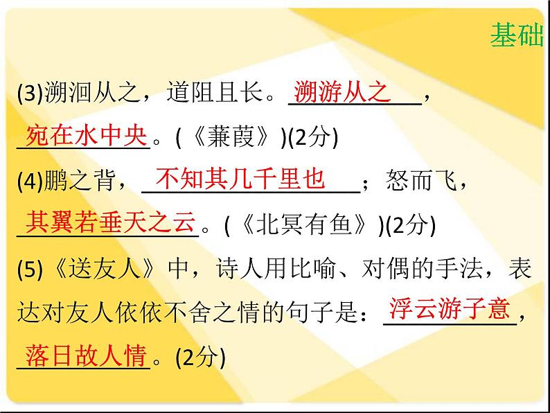 【新人教版】八年级语文下册第四单元达标测试课件第3页
