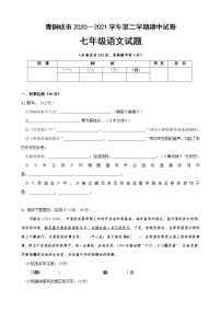 宁夏吴忠市青铜峡市2020—2021学年七年级下学期期中考试语文试卷（word版 含答案）