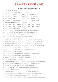 部编版中考语文模拟试题 (8套)