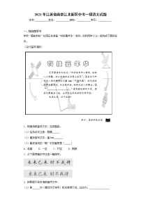 2021年江苏省南京江北新区中考一模语文试题（word版 含答案）