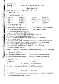 河南省新蔡县2020-2021学年七年级下学期期中语文练习一（word版 含答案）