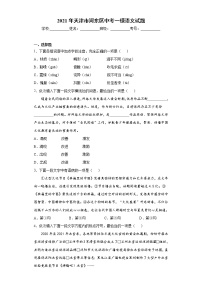 2021年天津市河东区中考一模语文试题（word版 含答案）