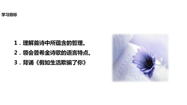 探究式教学【教学课件】《假如生活欺骗了你》（人教）第3页