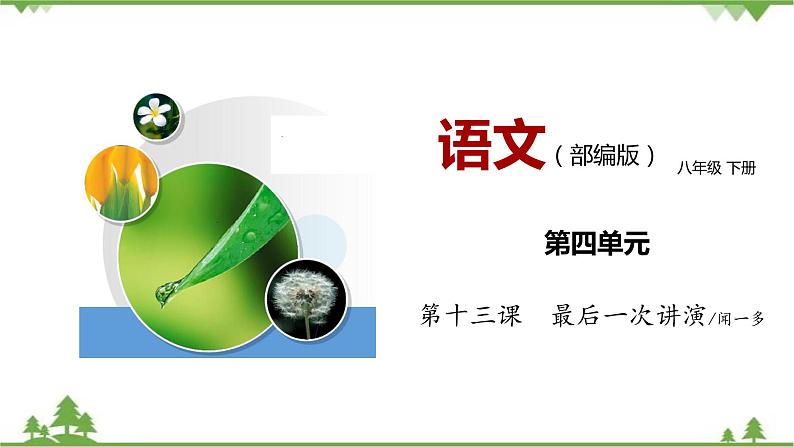 13《最后一次讲演》（课件+思维导图+音视频素材）-2020-2021学年八年级语文下册 同步课件(部编版)01