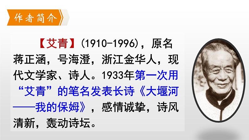 2020－2021学年部编版语文九年级上册第一单元 名著导读：《艾青诗选》课件（共50张PPT）05
