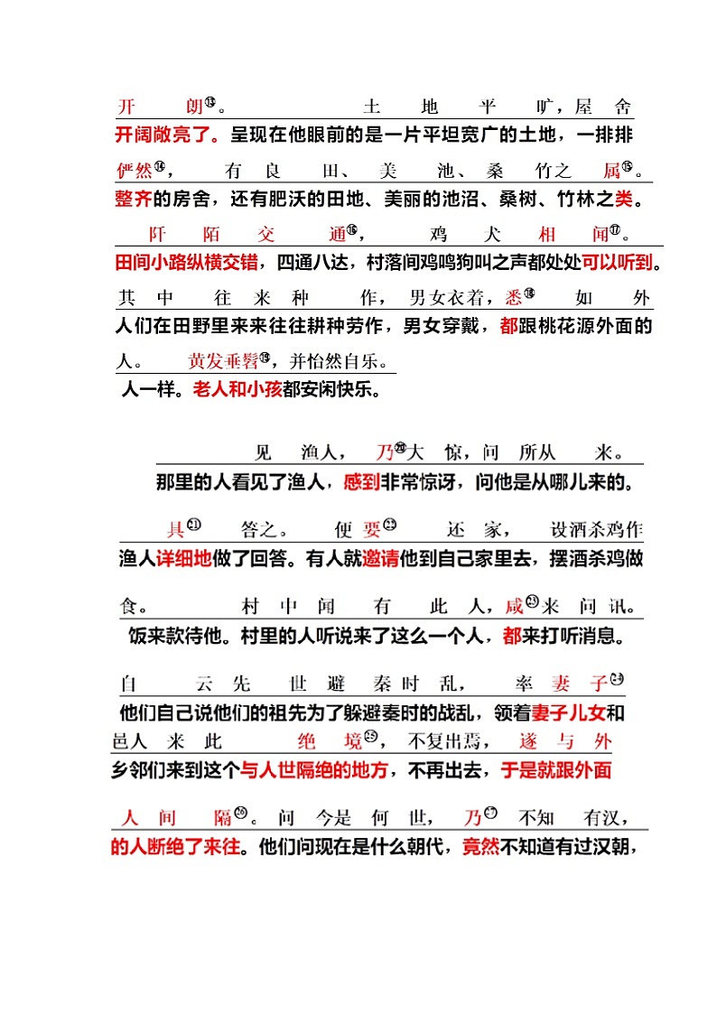 2021年中考语文课内文言文《桃花源记》知识梳理及练习（含答案）第3页