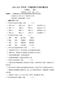 贵州省黔西南州2020-2021学年九年级上学期期中教学质量检测语文试题（无答案）