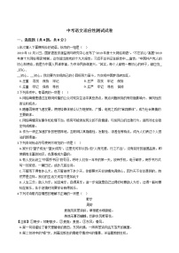湖北省武汉市武昌区2021年中考语文适应性测试试卷附答案