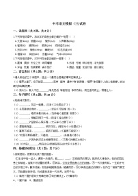 陕西省宝鸡市2021年中考语文模拟试卷附答案