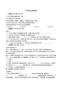 宁夏2021年中考语文真题试卷附答案