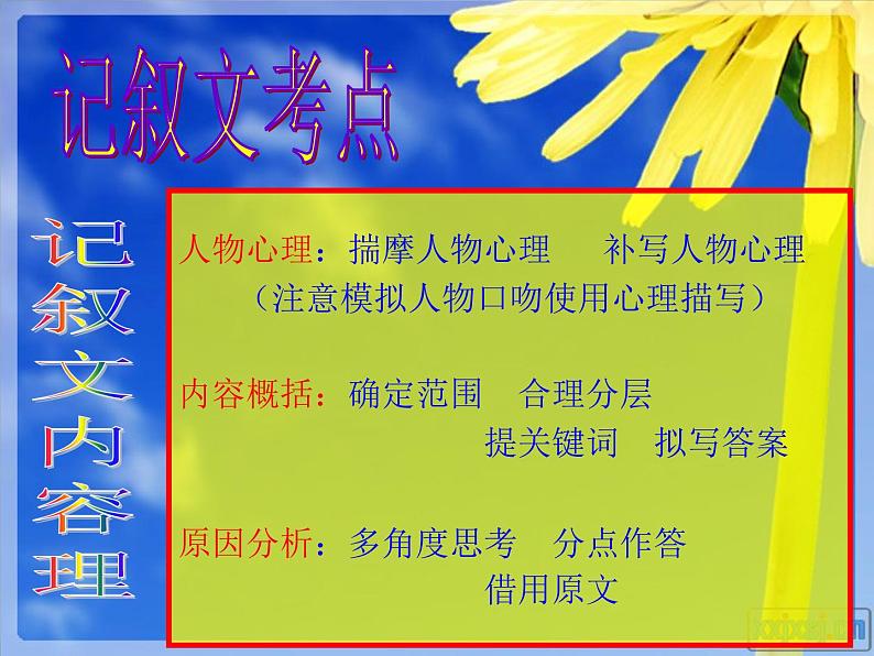 1现代文阅读——记叙文（父亲的眼神） 课件07