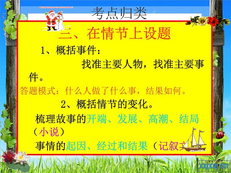 9中考语文现代文阅读一文多考记叙文《胭脂》 课件05