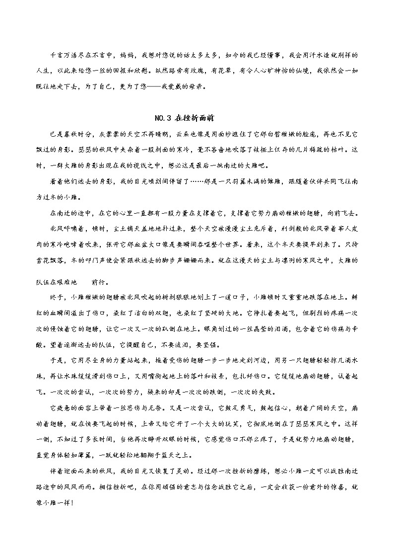 03 苦闷与压力-2021年中考考前作文提分必备（范文） 试卷03