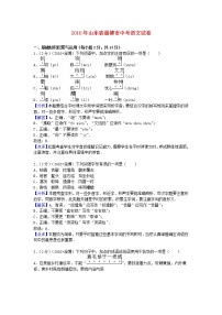 2016年山东省淄博市中考语文真题试题及答案