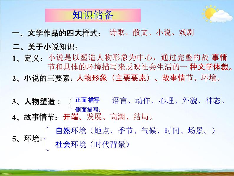 人教部编版中考语文专题《小说阅读总复习》精品教学课件PPT优秀课件02