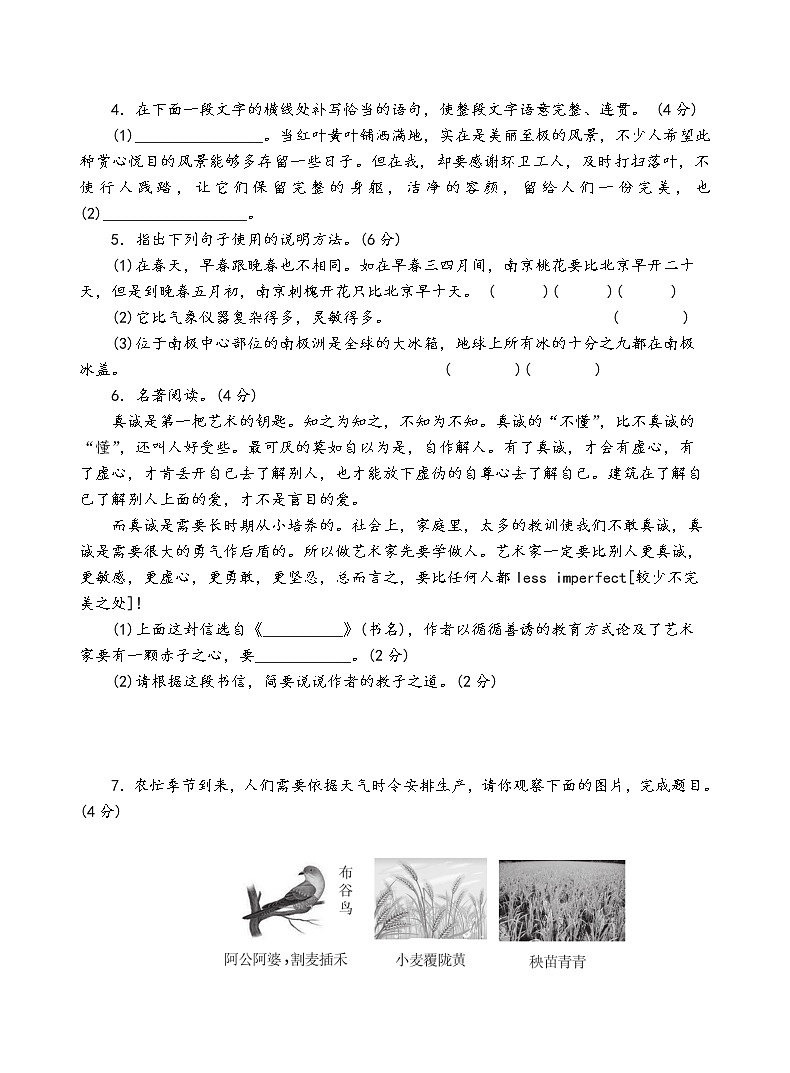 人教部编版语文八年级下第二单元测试卷（一）02