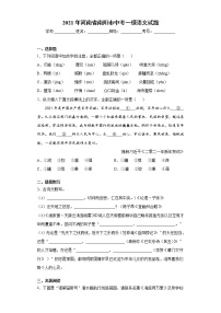 2021年河南省南阳市中考一模语文试题（word版 含答案）