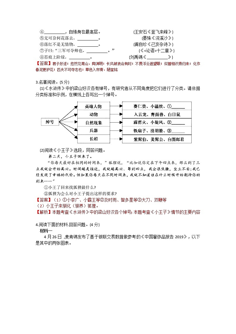 2019年江苏省苏州市中考语文试卷（解析版）02