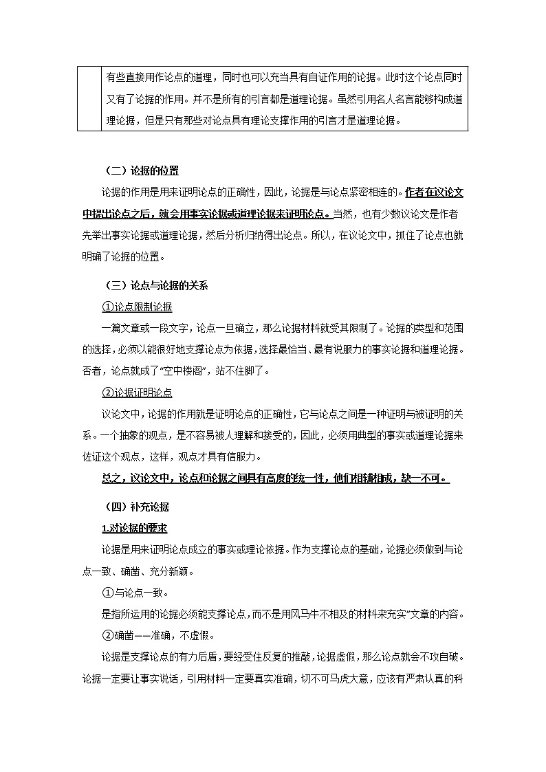 第3讲 看懂议论文的论据-2021年九年级中考语文复习讲义：议论文阅读与写作教案02