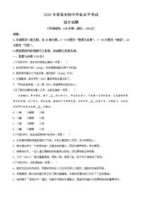 2020年中考真题解析 语文（山东青岛卷）精编word版