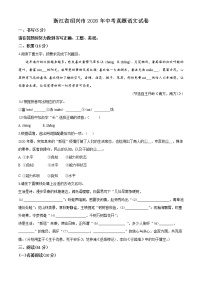 2020年中考真题解析 语文（浙江绍兴卷）精编word版