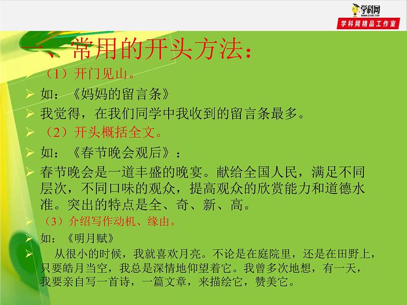 专题21 巧开头和妙结尾训练课件-赢在方法之2020年中考语文作文巧夺高分技法第3页