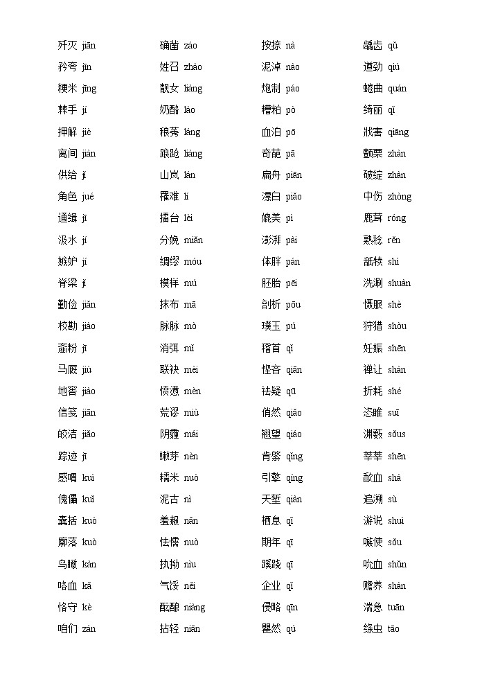 预热训练02  常见易读错的字-2021年中考语文十大专题预热训练试卷02
