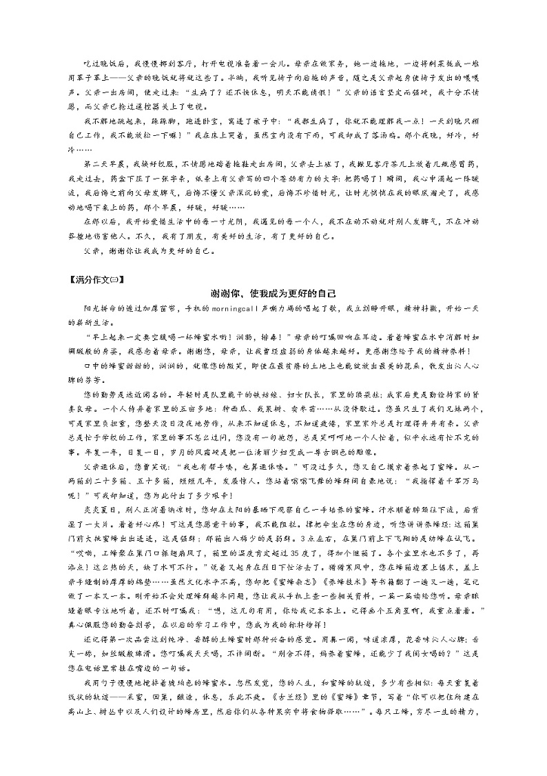 中考满分作文：谢谢你，使我成为更好的自己 教案02