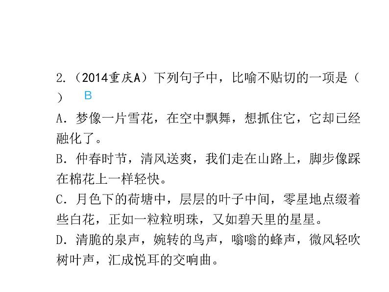 2020届中考语文总复习专题课件：专题七  修辞与仿写 (共17张PPT)04