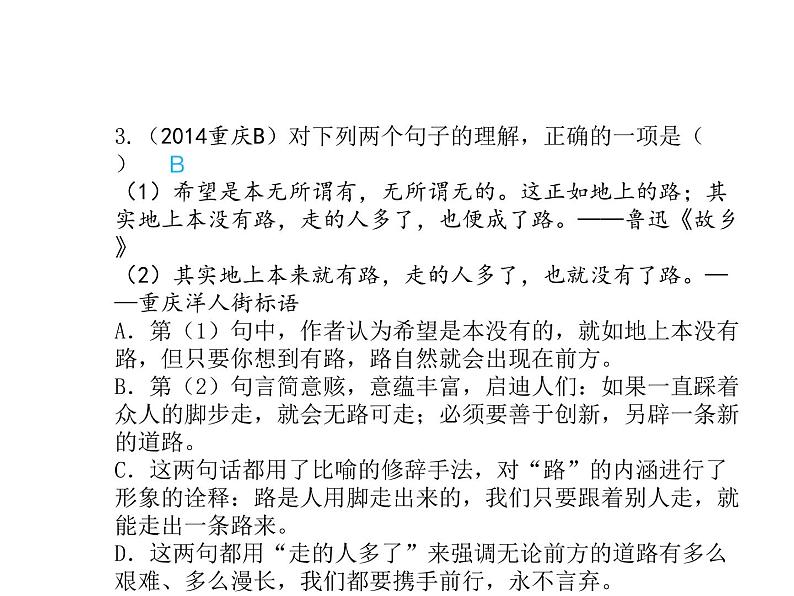 2020届中考语文总复习专题课件：专题七  修辞与仿写 (共17张PPT)05