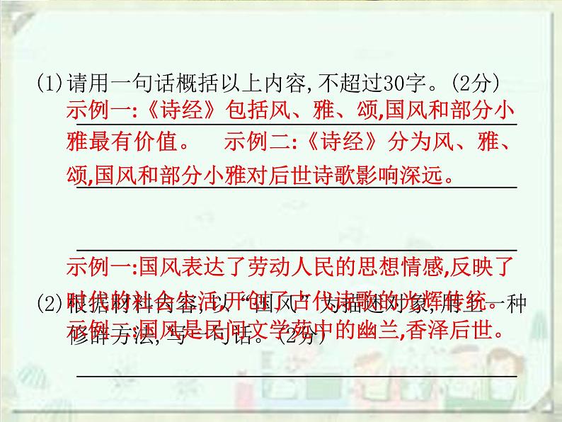 2020届中考语文总复习课件：第一部分　基础仿句、压缩语段(共144张PPT)07