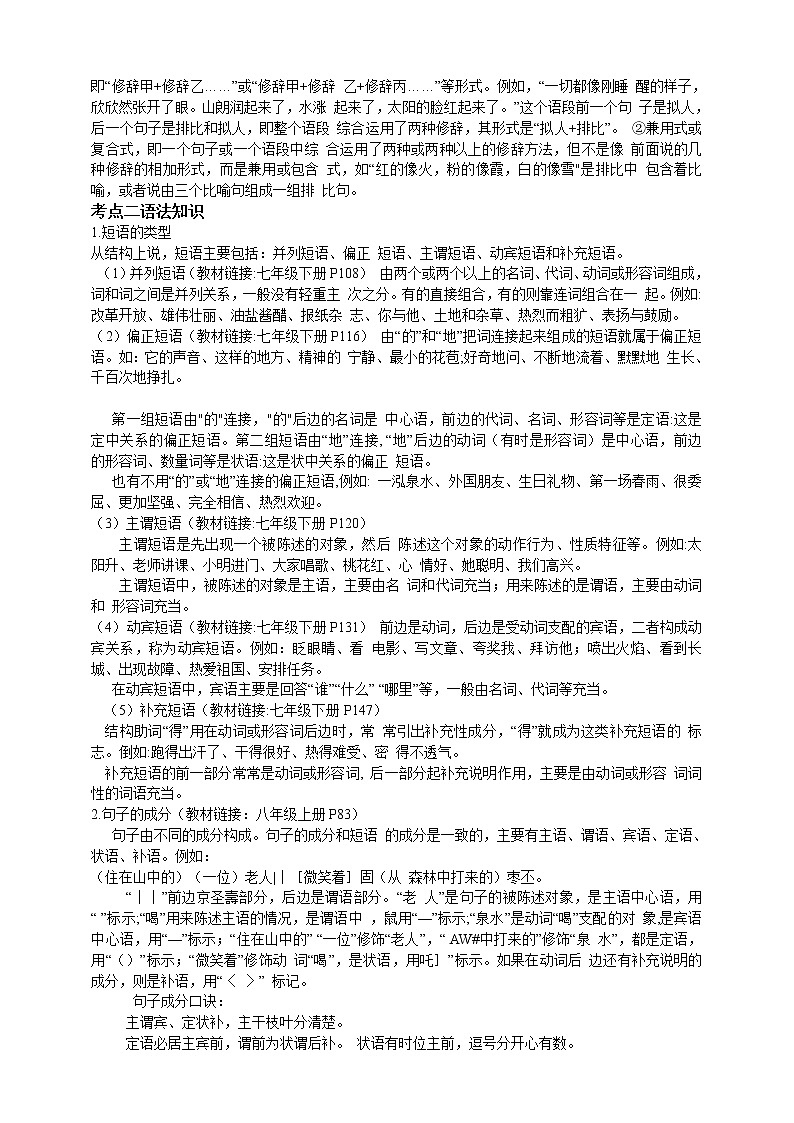 中考复习语文知识及运用专题精讲与满分特训第3页