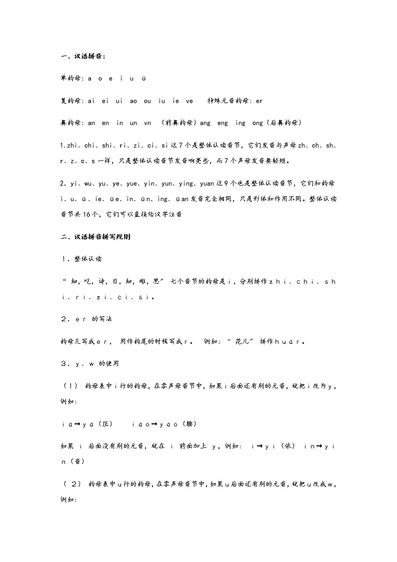 （清单一）2021中考拼音规则必背清单 教案01