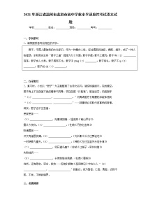 2021年浙江省温州市龙港市初中学业水平适应性考试语文试题(word版含答案）