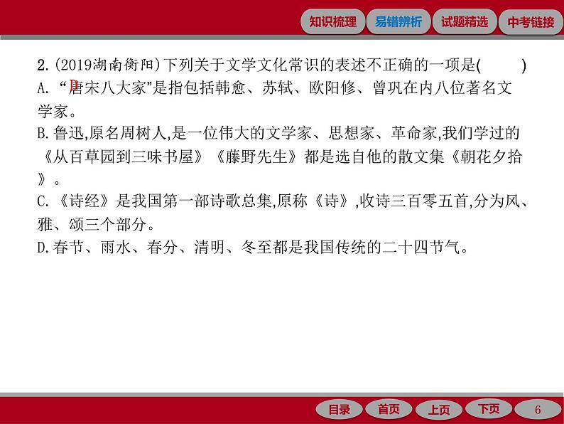 专题七　文学文化常识辨析与名著阅读06