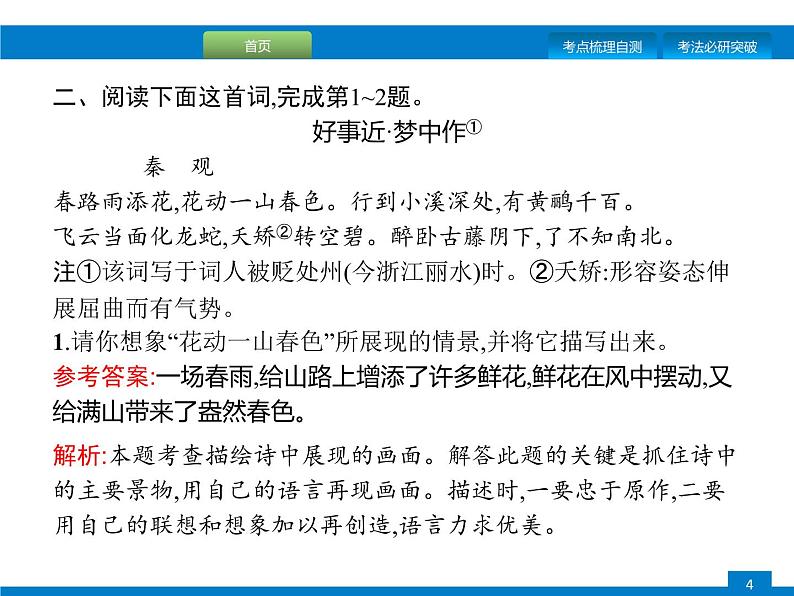 专题十三　古诗词鉴赏第4页